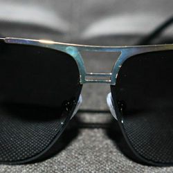 Metal Polarized Fashion Sunglasses Large Frame Double Bridges