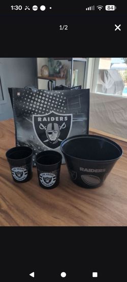 Las Vegas Raiders Snack Bucket, Cups and Tote