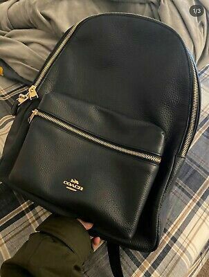 LEATHER BLACK COACH BACKPACK