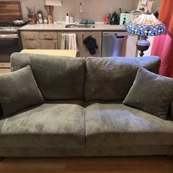 Green Corduroy Loveseat  Couch