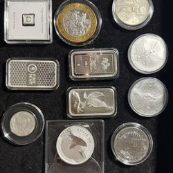 Silver Coins And Bars 