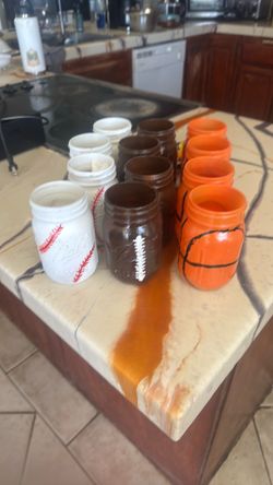 Sports Mason Jars / Decor Cups