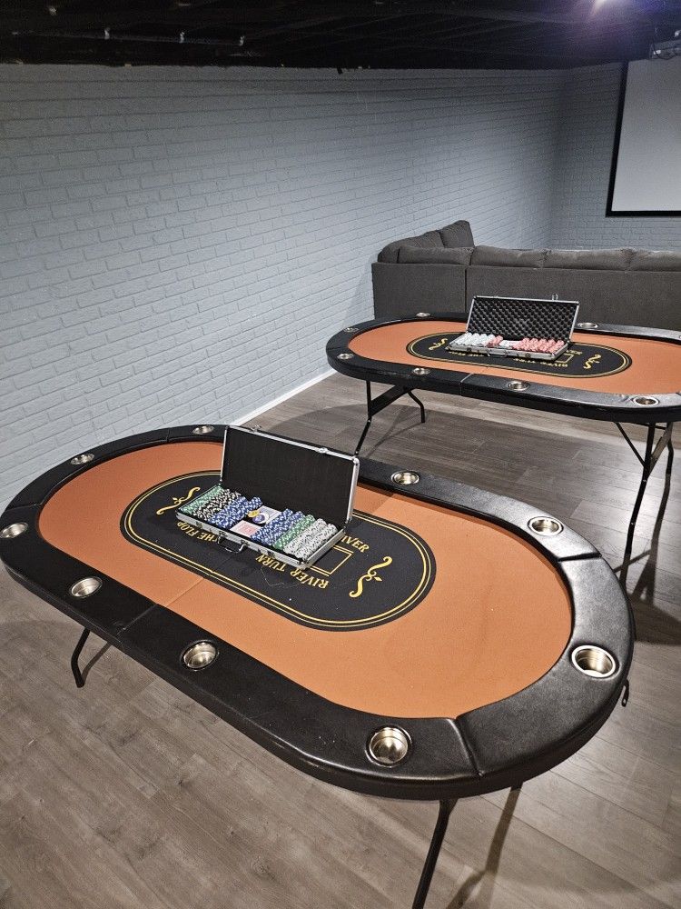 Folding Felt Poker Tables W/ Chips $200 Each