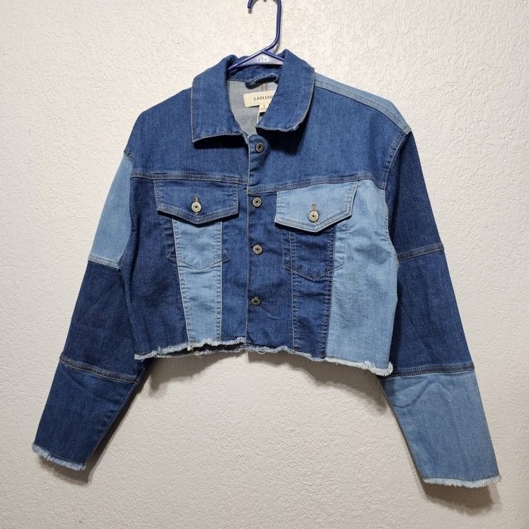 NWOT❗️ LABIJOU Two-tone Patch Denim Jacket Size S