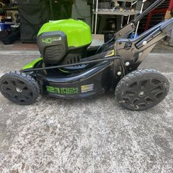 Greenworks Electric Lawn Mower, Edger, Weed Eater, Hedge Trimmer, And Pole Saw