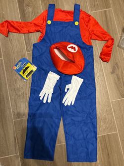 Kids Mario Bros Kart Costume Medium Cosplay Halloween Plummer Birthday