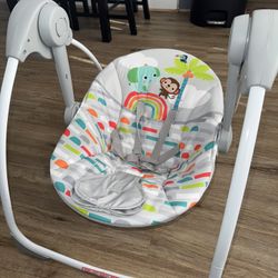 Bright Starts Playful Paradise Portable Compact Baby Swing 