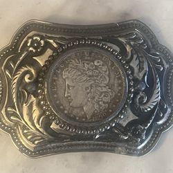 1890 Morgan Silver Dollar Belt Buckle