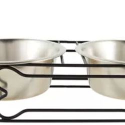 Lg dog Top Paw Steel Double Feeder Elevated Raised