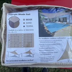 3 Total Brand New Triangle Shade Sail 