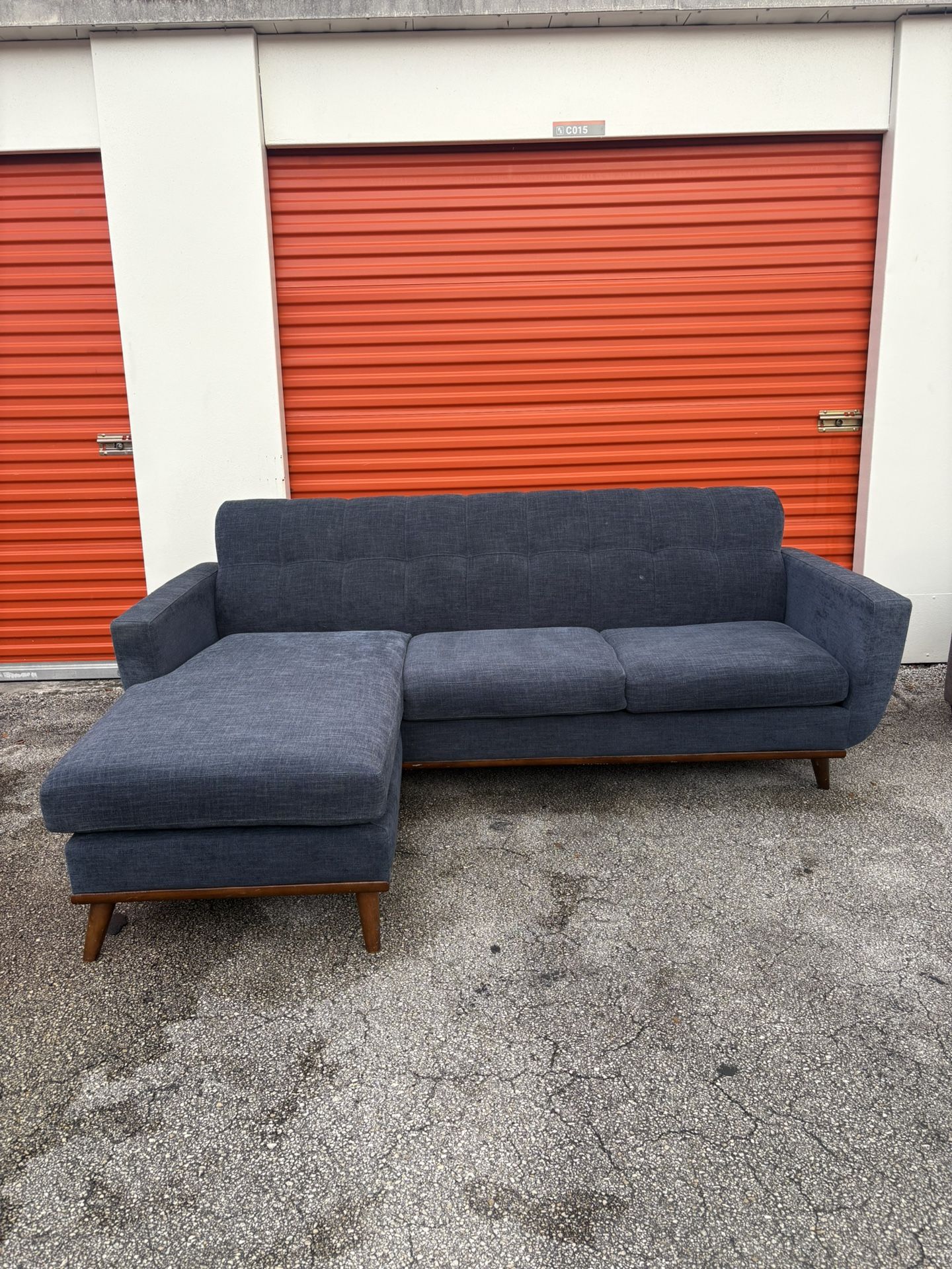 Navy Blue Chaise Sofa *FREE DELIVERY