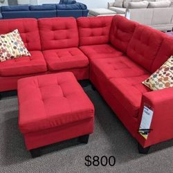 New Red Sectional Couch Only $50 Down Payment 