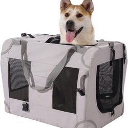 Hepeeng Cat Carrier Dog Crate Pet Carrier Cage Kennel Portable Collapsible with Soft Warm Blanket for Cats & SmallMedium Dogs for TravelingIndoor and 