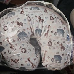 Baby Nursing Pillow with Safari Animal Cover