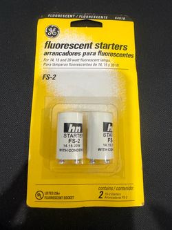 GE FS-2 Fluorescent Starters Pack of 2 — White 64818