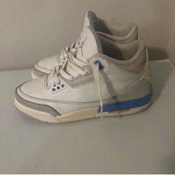 Air Jordan 3 White Blue Grey(lucky short 3s)