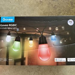 Govee Smart Outdoor String Lights H7021, RGBIC Warm White 96ft (2 Ropes of 48ft) LED Bulbs for Outdoor Decorations, WiFi Patio Lights Work with Alexa,