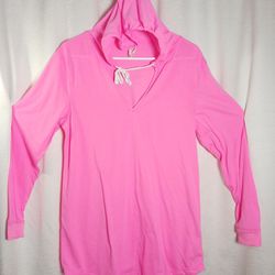 Lg 11/13 Hot Pink Women's Ocean Pacific Op Pullover Lightweight T-shirt Hoodie