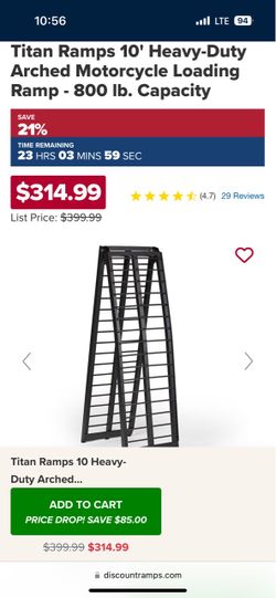 Titan 10' wide motorcycle ramp NIB