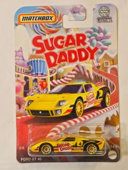 MATCHBOX # 2 OF 6 . SUGAR DADDY CANDY SERIES . FORD GT 40 .