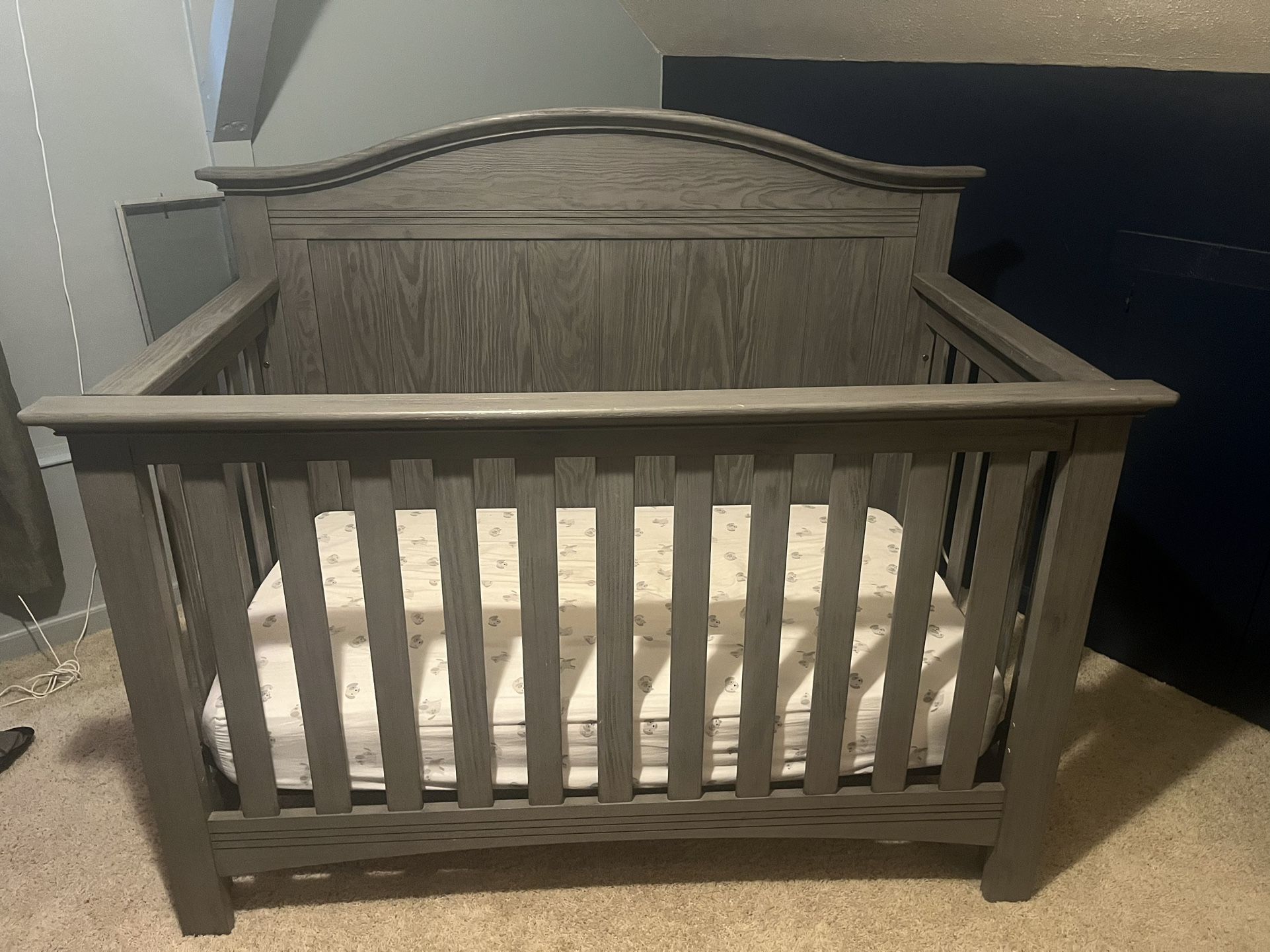 Crib , mattress, changing table , dresser. 