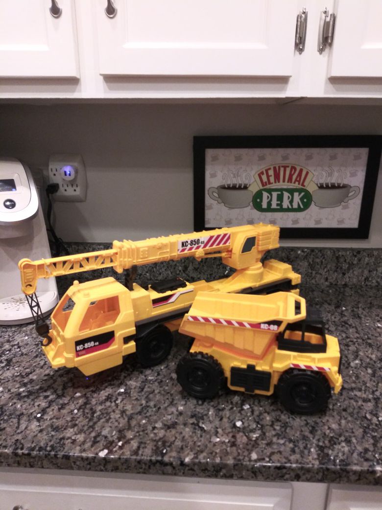 Construction toy trucks