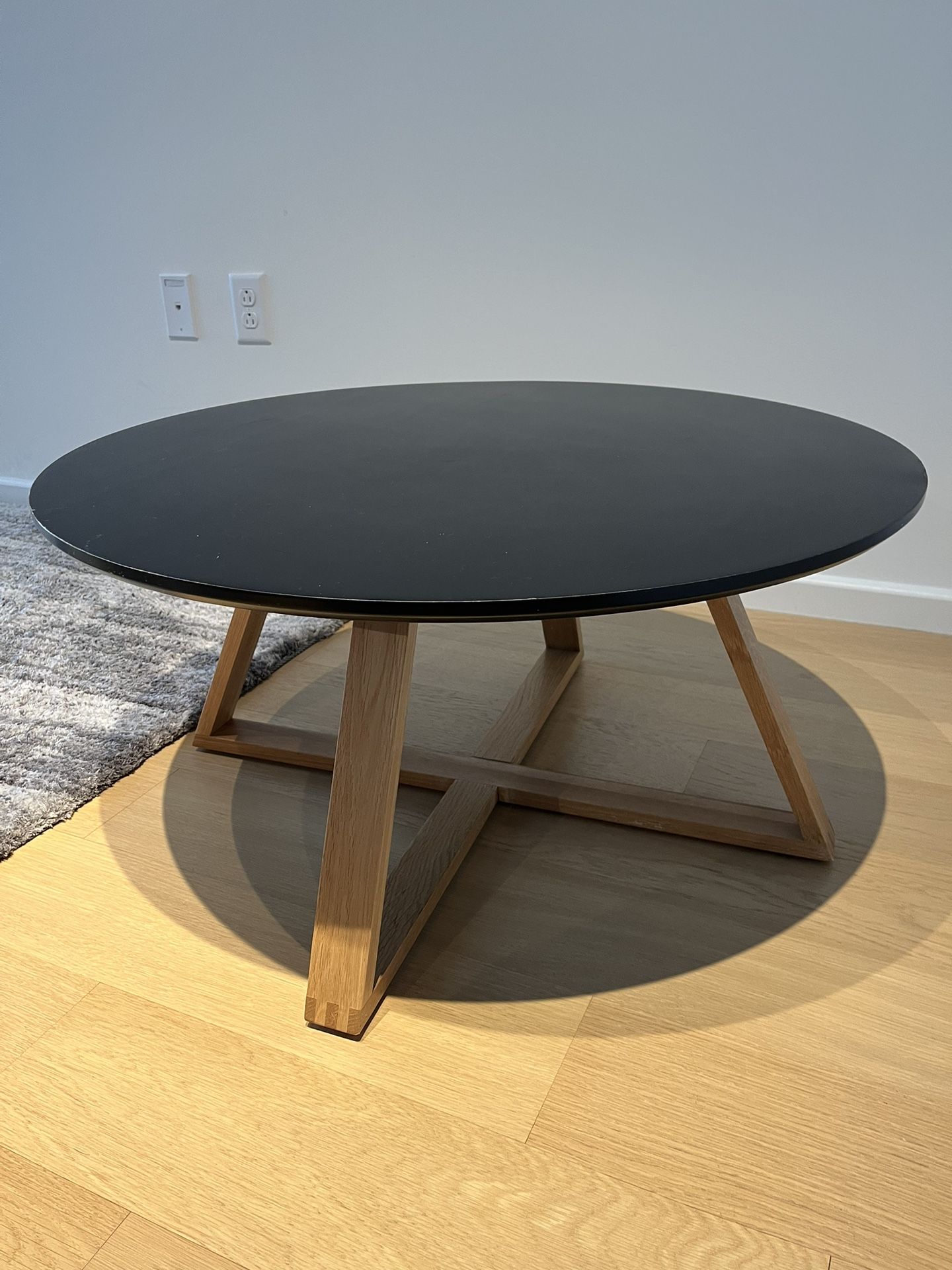 Modern Design Wood Coffee Table Black 31.5” x 31.5” (Nashville)