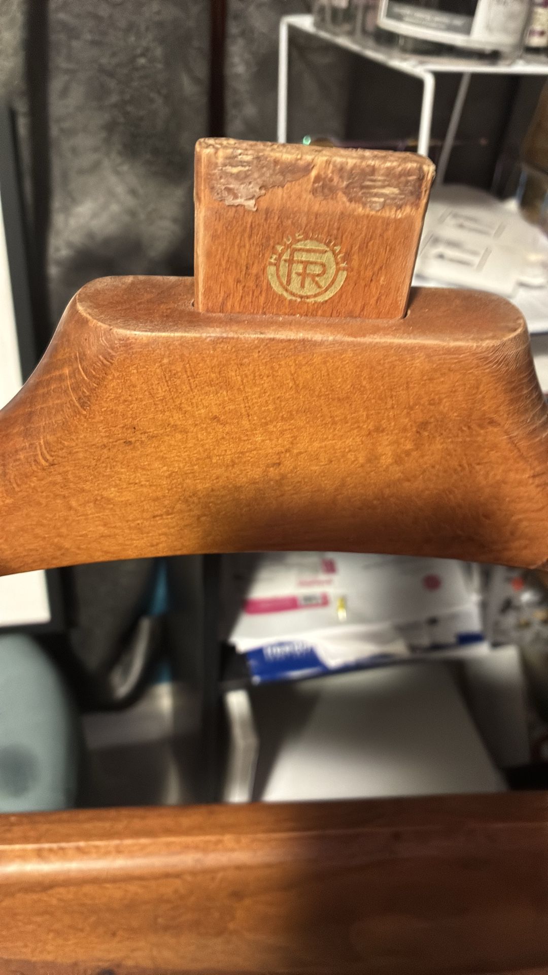 vintage Italian wooden valet stand, commonly known as a "dressboy"