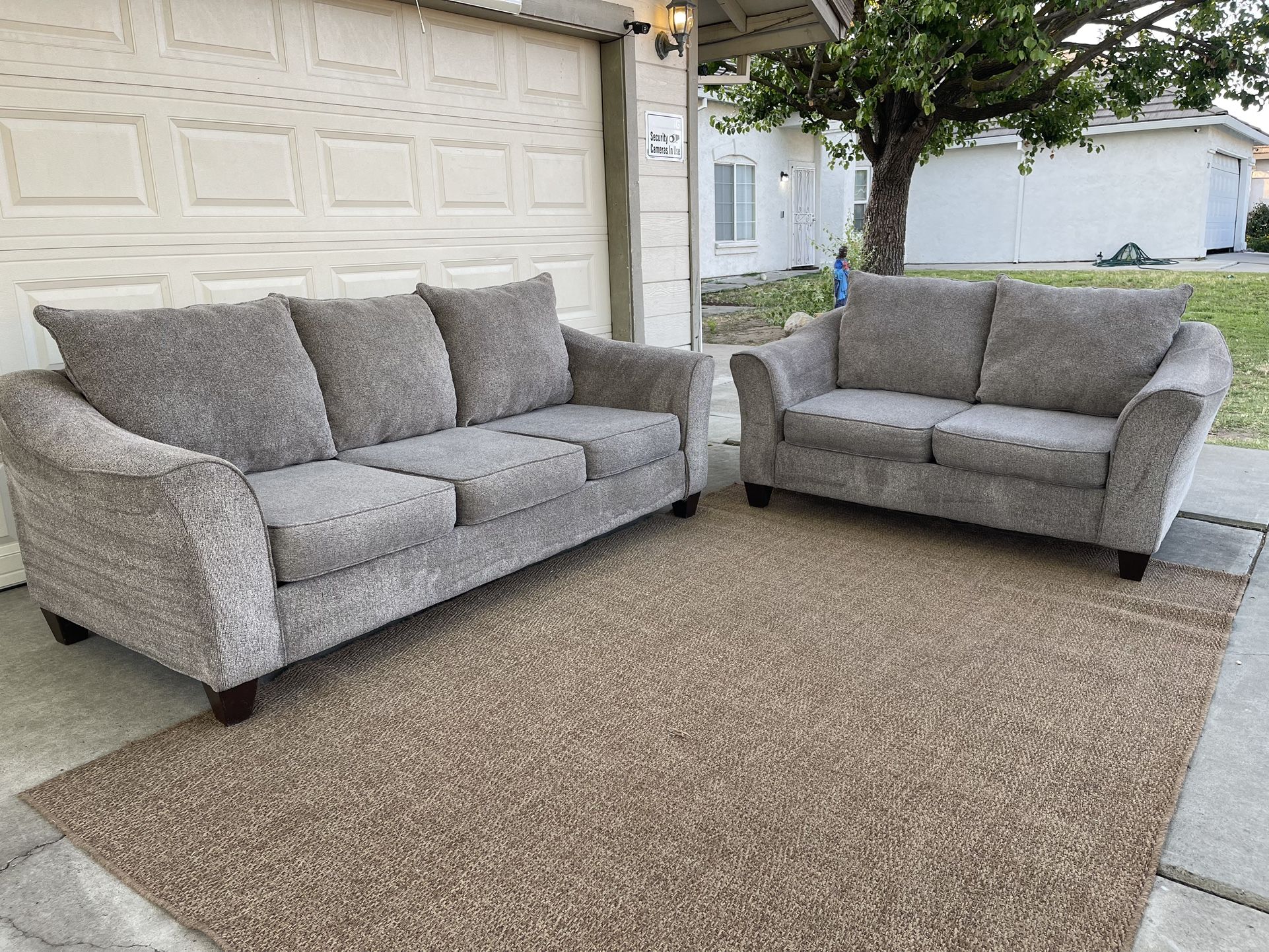 Grey Chenille Sofa Set