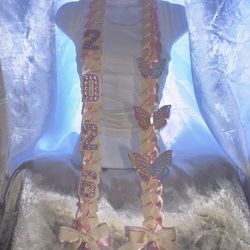 Pink Butterfly Grad Leis