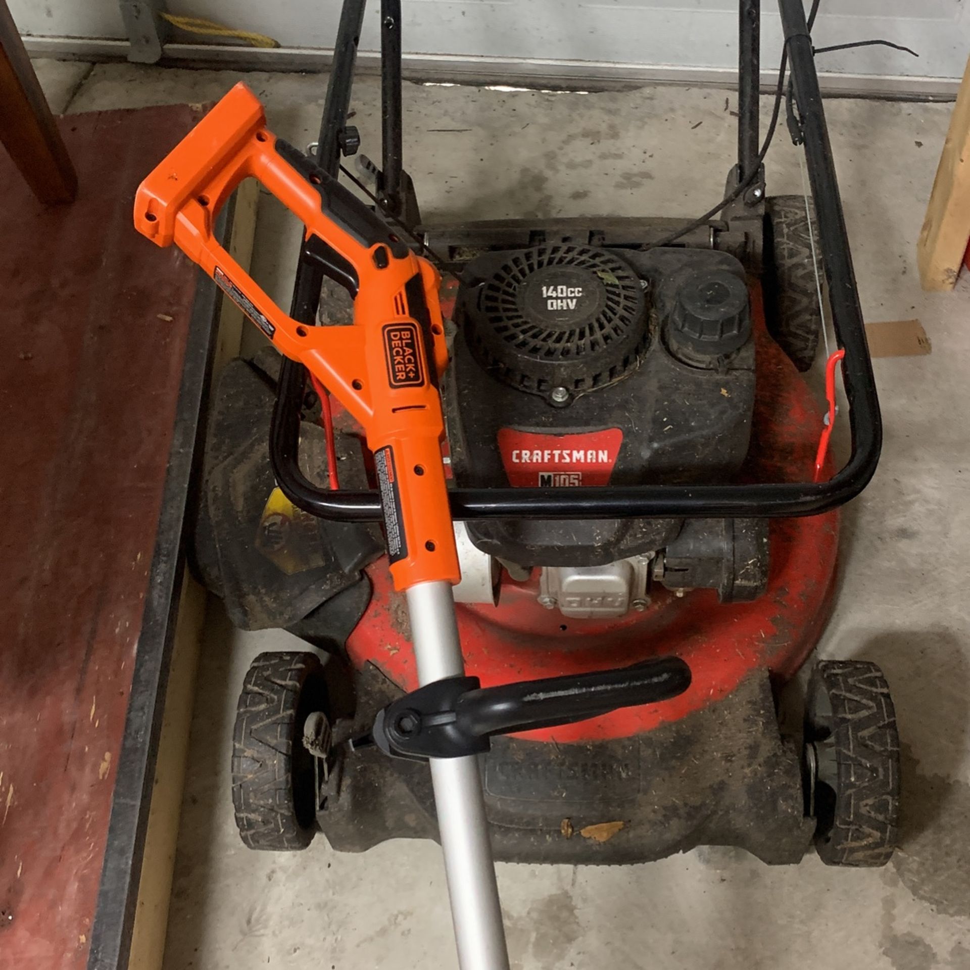Push Mower And Black + Decker Batery Operated Trimer 