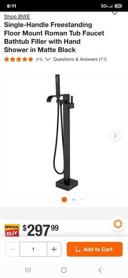 Freestanding bathtub faucet floor mount BWE