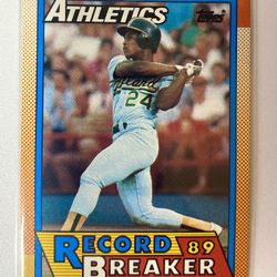 Rickey Henderson 1990 Topps ‘89 Record Breaker Card