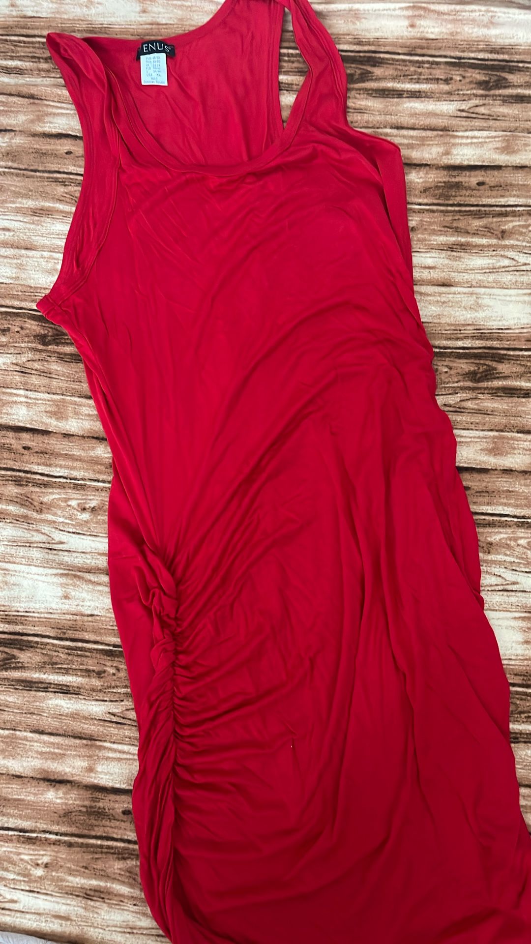 Venus Red Runched Sides Racerback Dress XL