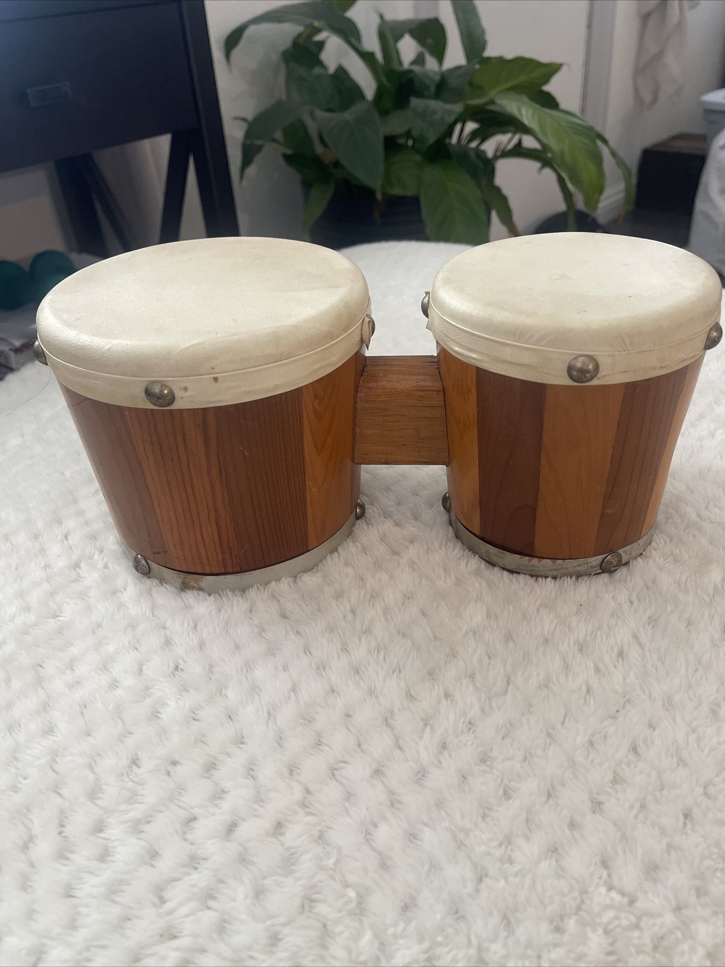 Vintage Bongo Drums, Midcentury Musical Instrument #19