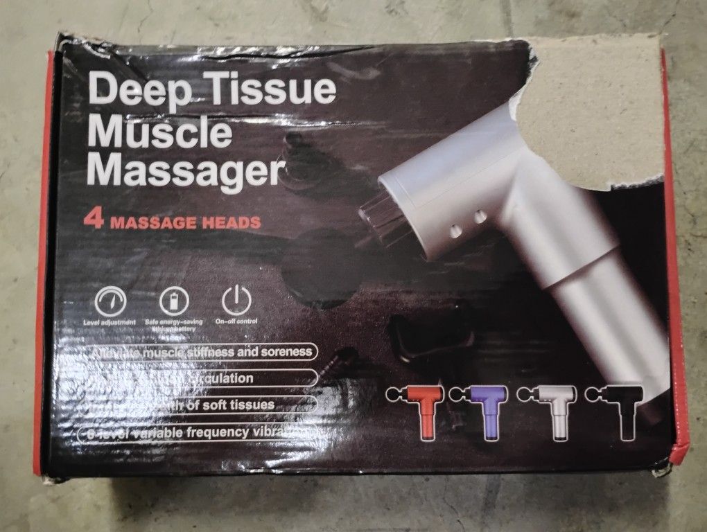 Deep Tissue Muscle Massage Gun New 4 heads 6 Speed