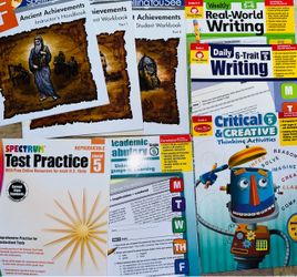 Large lot of Grade 5 Educational Workbook Bundle Evan-Moor Spectrum and more