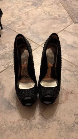 Jennifer Lopez black open toe sequin Heel