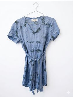 Cloth & Stone Blue Tie Dye Short Sleeve T-Shirt Dress - Anthropologie