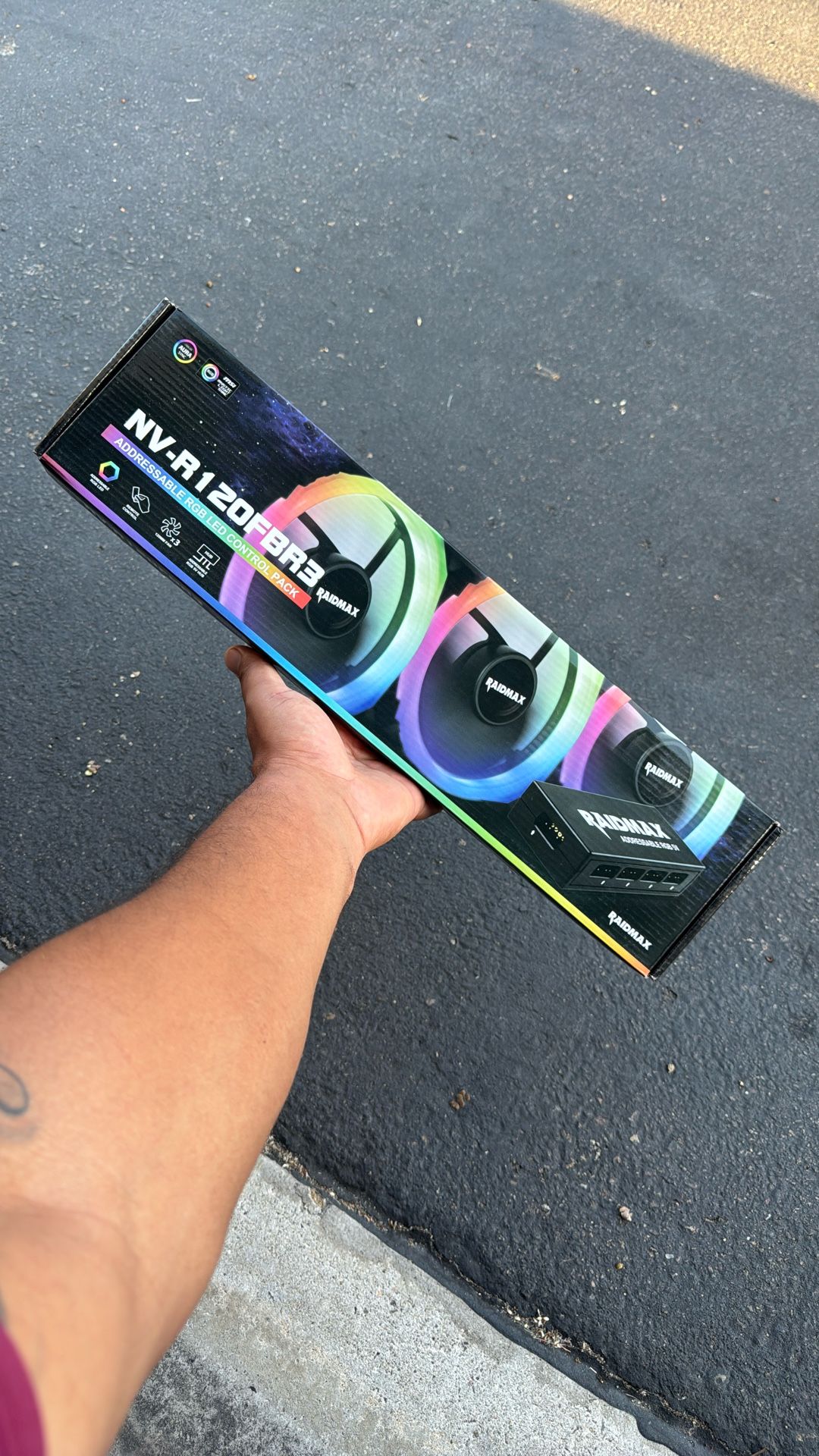 Raidmax NV-R120FBR3 Addressable RGB 120mm Fan Kit – 3 Fans + Controller (NEW)