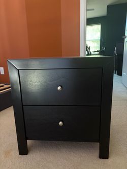 Black 2-Drawer Nightstand - 2 items