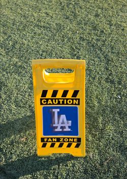 Los Angeles Dodgers Caution Sign / Fan Zone Floor Stand- 2 sided