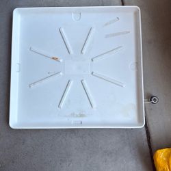 Eastman Washing Machine Drain Pan, 30 Inch x 32 Inch OD, Plastic Tray, White, 52525