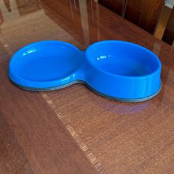 Petco, Blue Nearly New Food And Water Bowl For Cats