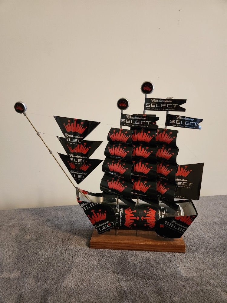 Vintage Budweiser Select Can Boat/Ship~Man Cave Coffee/End Table/Shelf Decor~GREAT Christmas gift for under the tree!!!