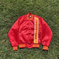  Vintage Swingster U.S. Marines Satin Bomber Jacket - Red - Size Large