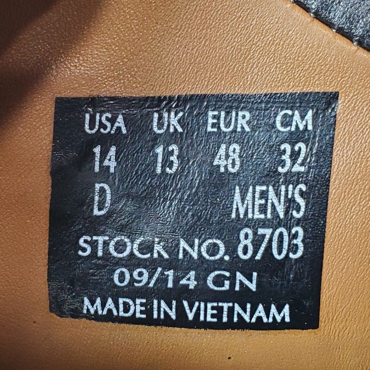 New Red Wing Men's 14 D Work Shoes StitchMax Black Leather Lace Up Oxfords # 8703