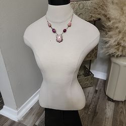 Rhodonite 5 Stone 925 Silver Necklace