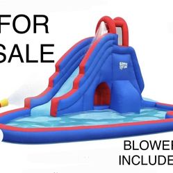 Sunny & Fun Inflatable Kids Backyard Water Slide Park with Splash Pool