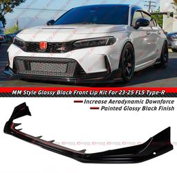 23-26 Honda Civic Type R FL5 M-Style Gloss Black Front Bumper Lip